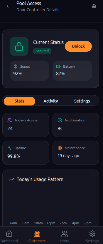 Cloud Access Key Mobile app mock